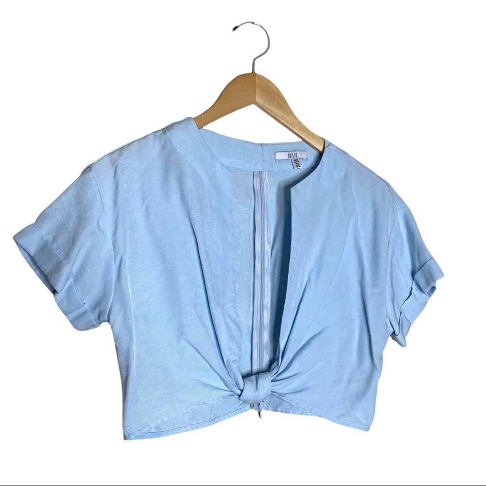 Revolve Asilio Blue Learn To Fly Crop Top - Picture 2 of 5
